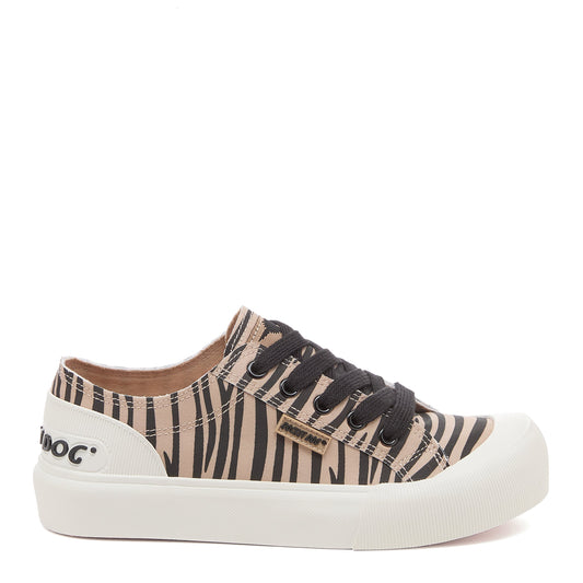 Jazzin Plus Tan Zebra Print Sneaker - Rocket Dog