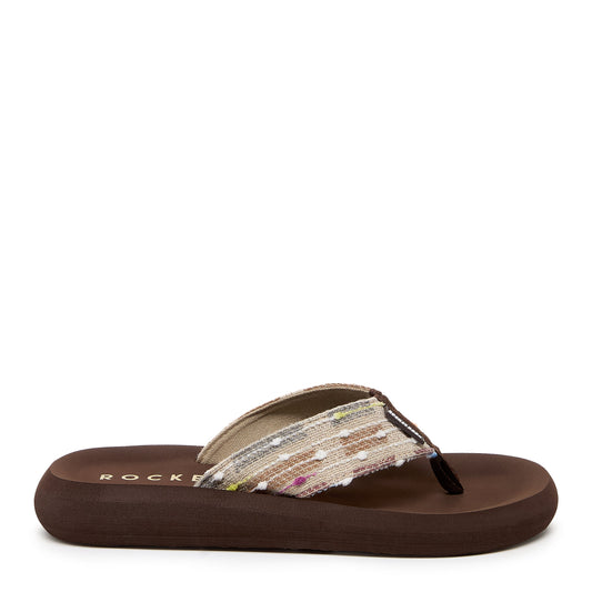 Spotlight Brown Multi Woven Flip Flop - Rocket Dog