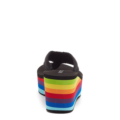 Crush Rainbow Black Platform Flip Flop  Rocket Dog - Rocket Dog