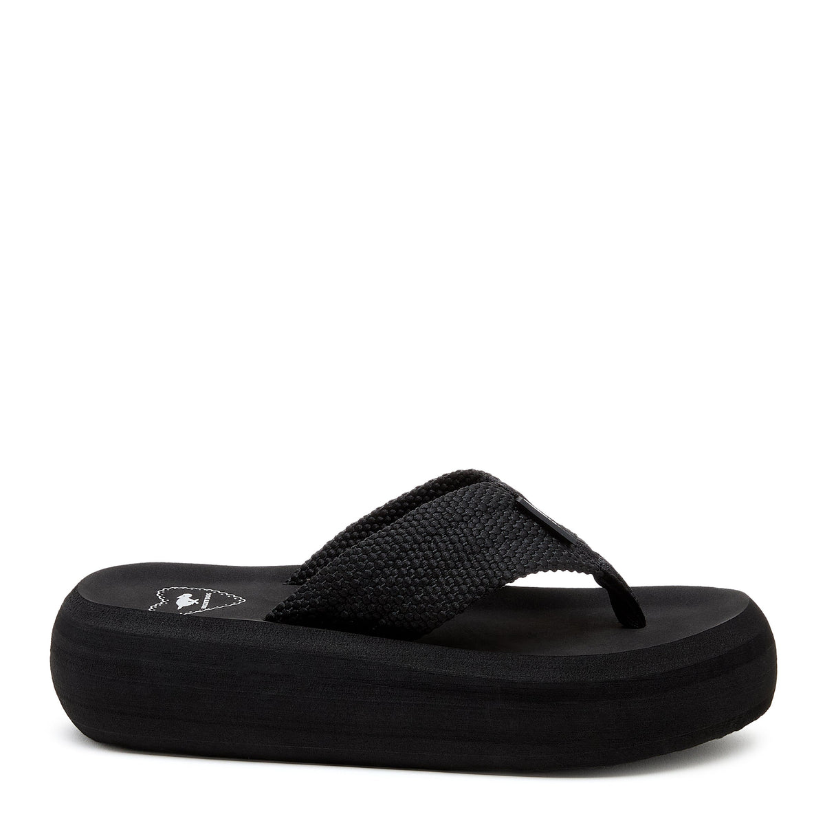 Sandy Black Webbing Platform Flip Flop - Rocket Dog