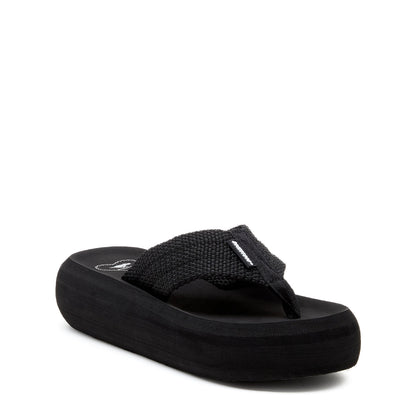 Sandy Black Webbing Platform Flip Flop - Rocket Dog