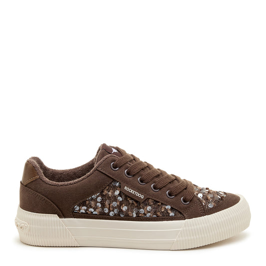 Cheery Brown Sequin Sneaker - Rocket Dog