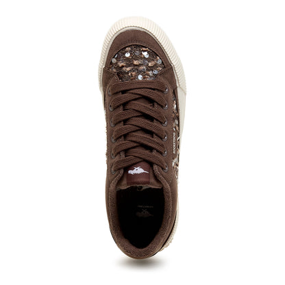 Cheery Brown Sequin Sneaker - Rocket Dog