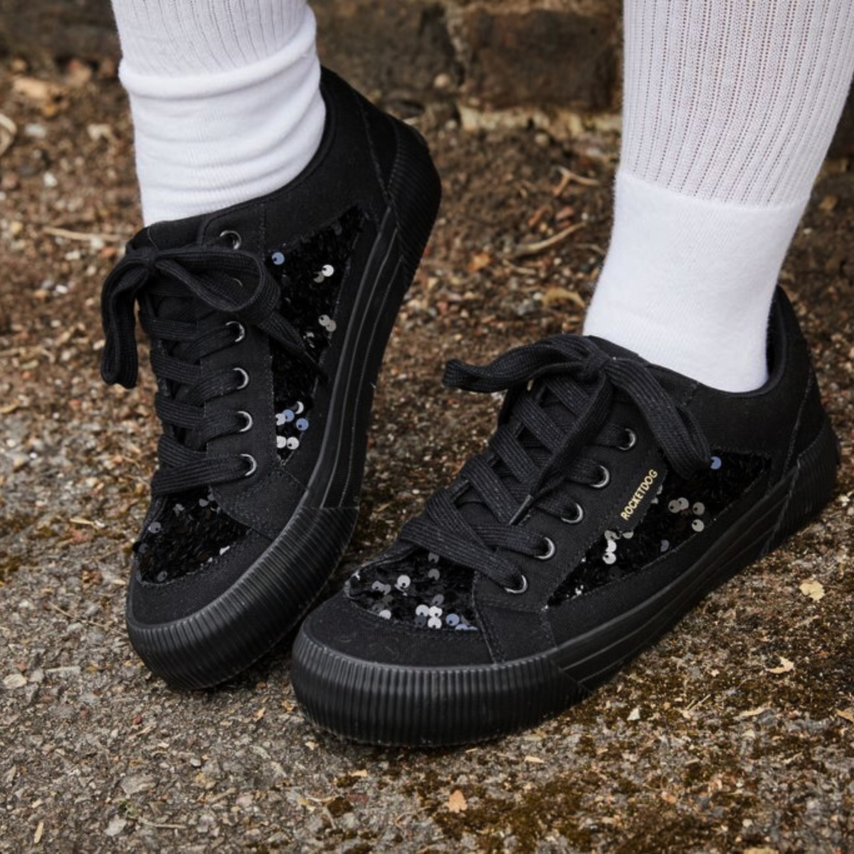 Cheery Black Sequin Sneaker - Rocket Dog