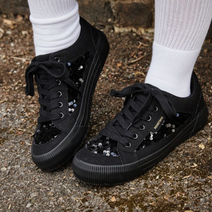 Cheery Black Sequin Sneaker - Rocket Dog
