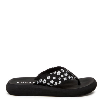 Spotlight Black Pixie Floral Flip Flop - Rocket Dog
