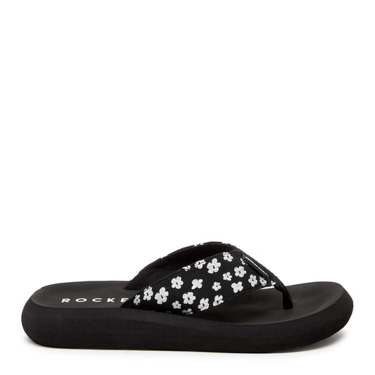 Spotlight Black Pixie Floral Flip Flop - Rocket Dog
