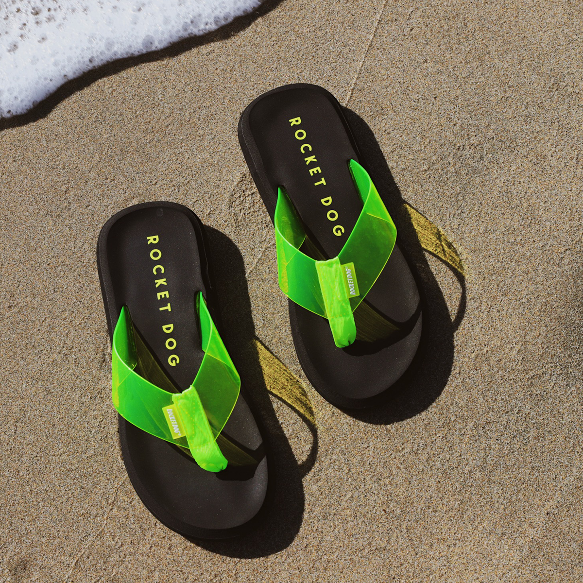 Sunset Neon Green Flip Flop - Rocket Dog