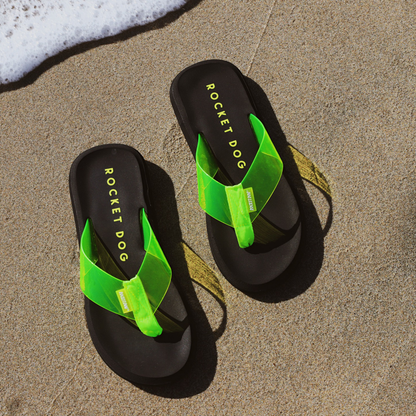Sunset Neon Green Flip Flop - Rocket Dog