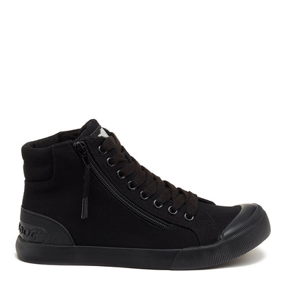 Jazzin All Black High Top Sneaker - Rocket Dog