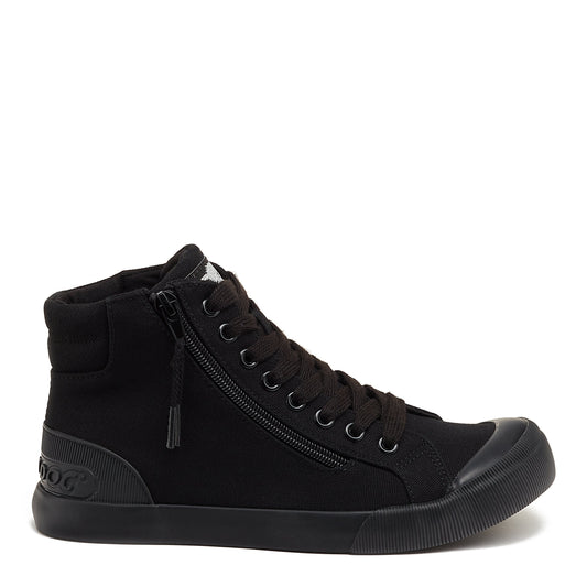 Jazzin All Black High Top Sneaker - Rocket Dog