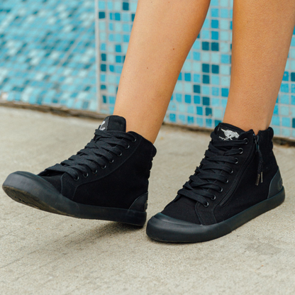 Jazzin All Black High Top Sneaker - Rocket Dog