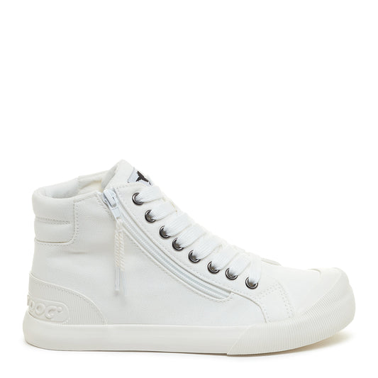 Jazzin All White High Top Sneaker - Rocket Dog