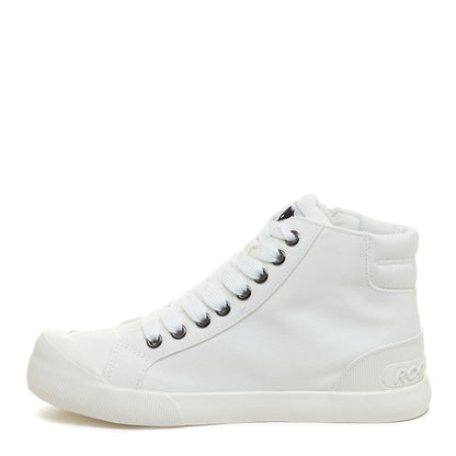 Jazzin All White High Top Sneaker - Rocket Dog