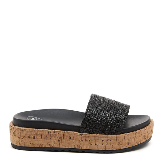 Fay Black Slide Sandals - Rocket Dog