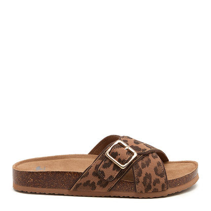 Annie Tan Leopard Print Sandals - Rocket Dog