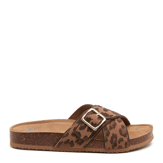 Annie Tan Leopard Print Sandals - Rocket Dog