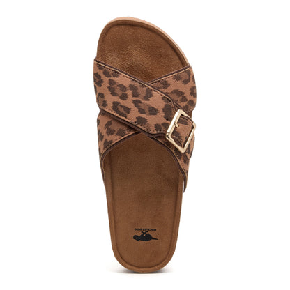 Annie Tan Leopard Print Sandals - Rocket Dog