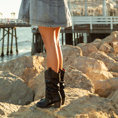 Sidestep Black Western Boot - Rocket Dog