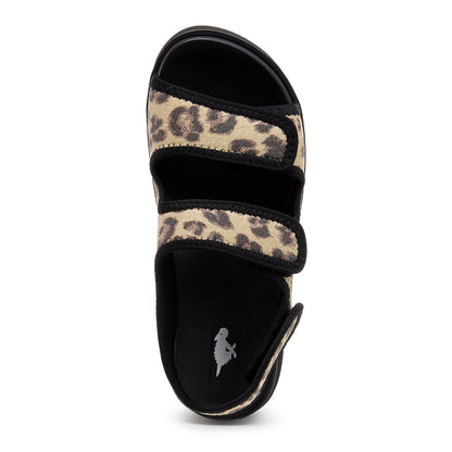 Balmy Black Leopard Sandal - Rocket Dog