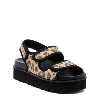 Balmy Black Leopard Sandal - Rocket Dog