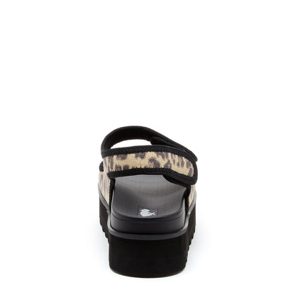 Balmy Black Leopard Sandal - Rocket Dog