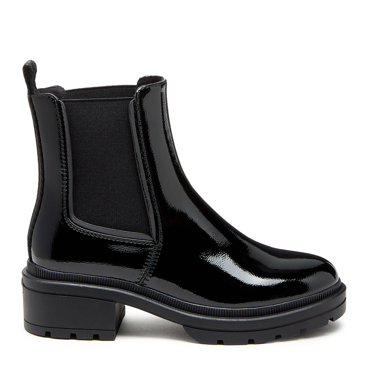 Iggie Black Patent Chelsea Boot - Rocket Dog