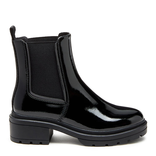 Iggie Black Patent Chelsea Boot - Rocket Dog