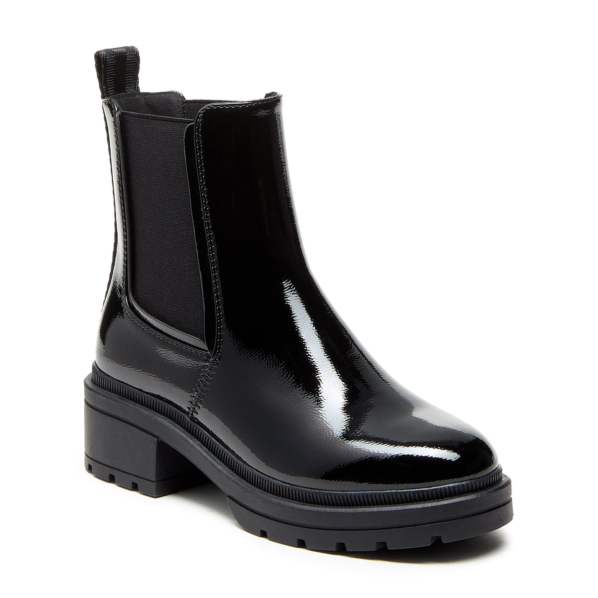 Iggie Black Patent Chelsea Boot - Rocket Dog