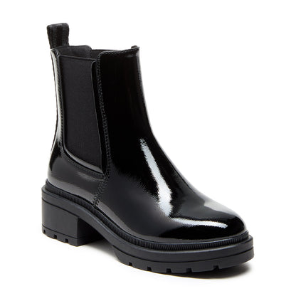 Iggie Black Patent Chelsea Boot - Rocket Dog
