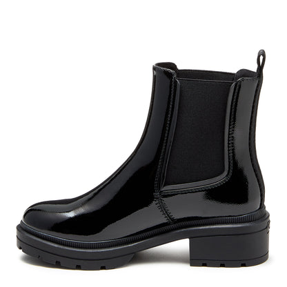 Iggie Black Patent Chelsea Boot - Rocket Dog