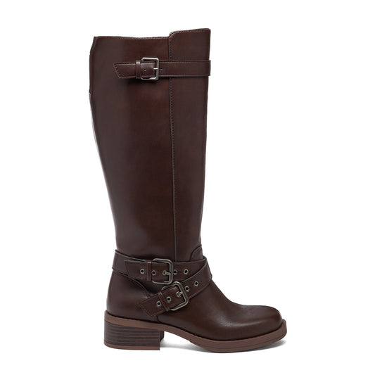 Rocket Dog Women’s Fillie Dark Brown Tall Buckle Boots - Rocket Dog